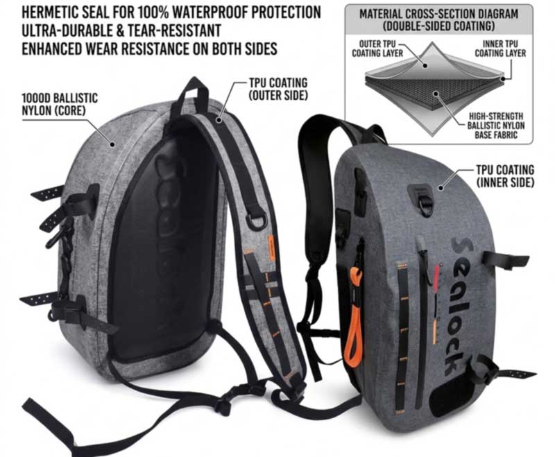 Mga Materyales ng Fly Fishing Pack — 420D vs 840D TPU, MOQ 300